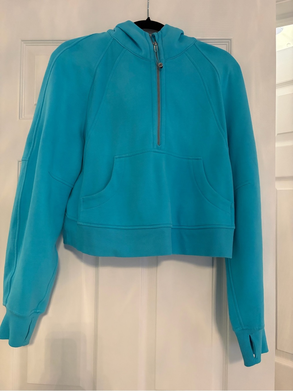 lululemon Scuba Oversized Half-Zip Hoodie Electric Turquoise - XS/S